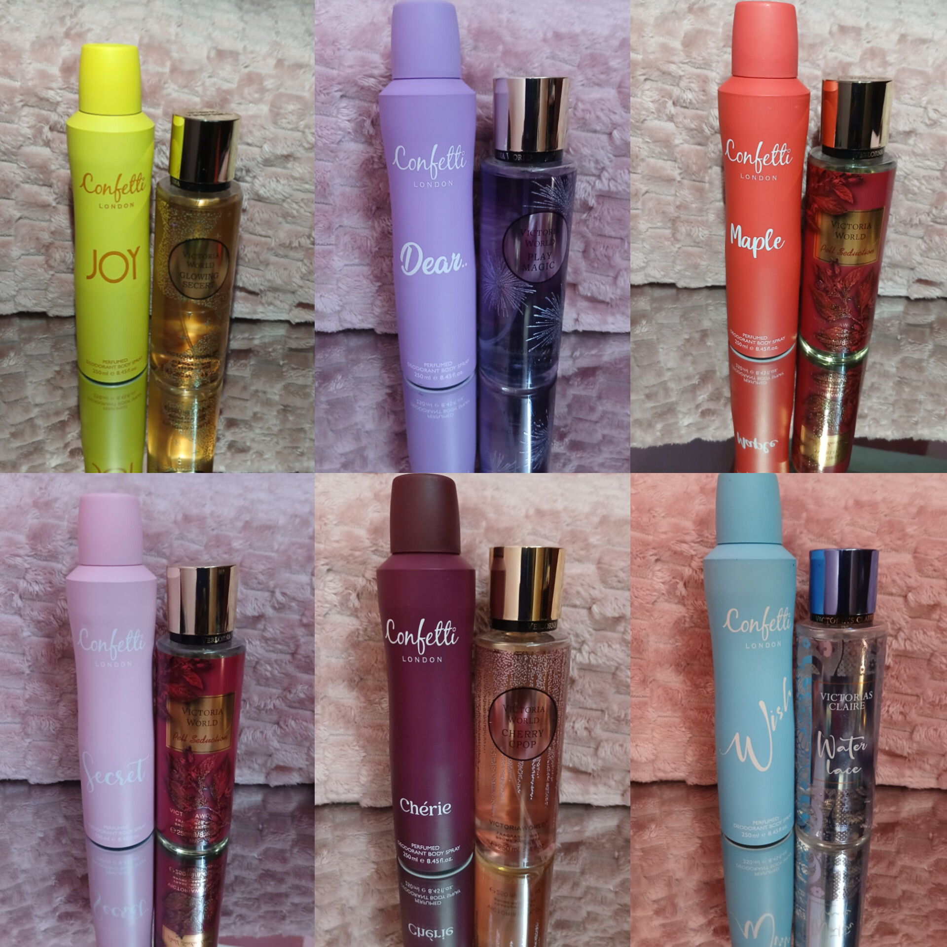 Confetti spray + Victoria World body mist